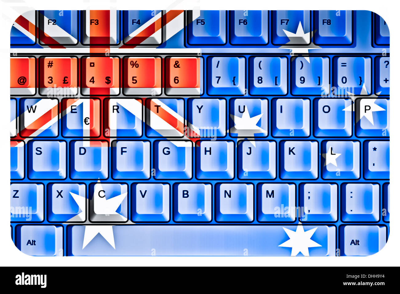 Computer Keyboard with Australia Flag Concept Stock Photo Alamy