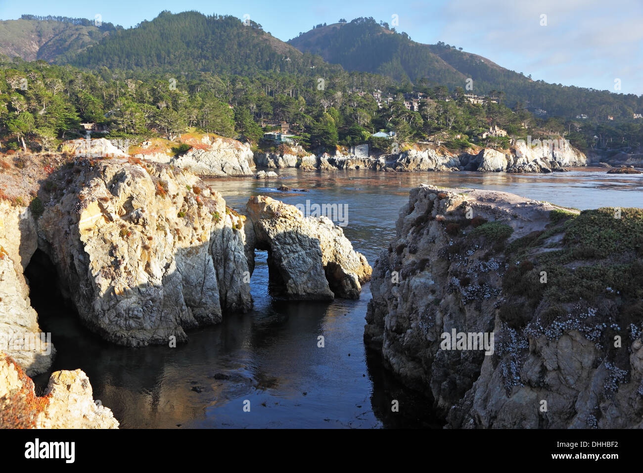 Reserve Point Lobos on the sunset Stock Photo