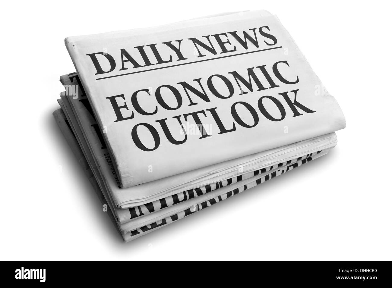 Economic outlook daily newspaper headline Stock Photo
