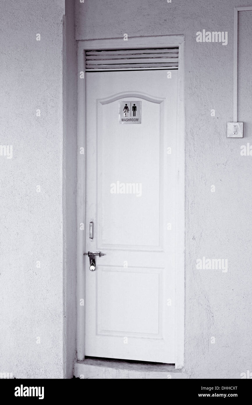 Public bathroom door Stock Photo Alamy