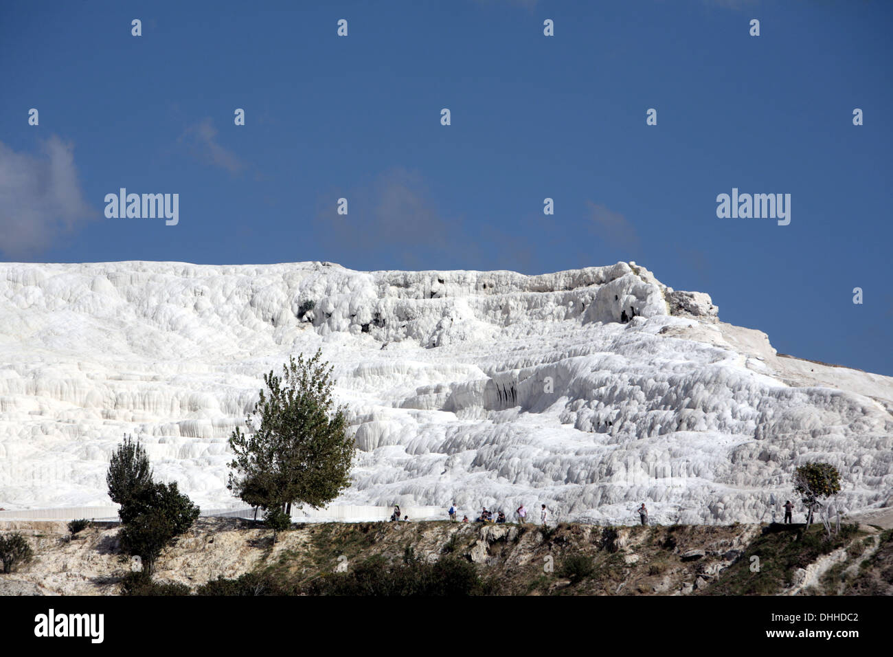 travertine limestone terraces of Pamukkale Stock Photo