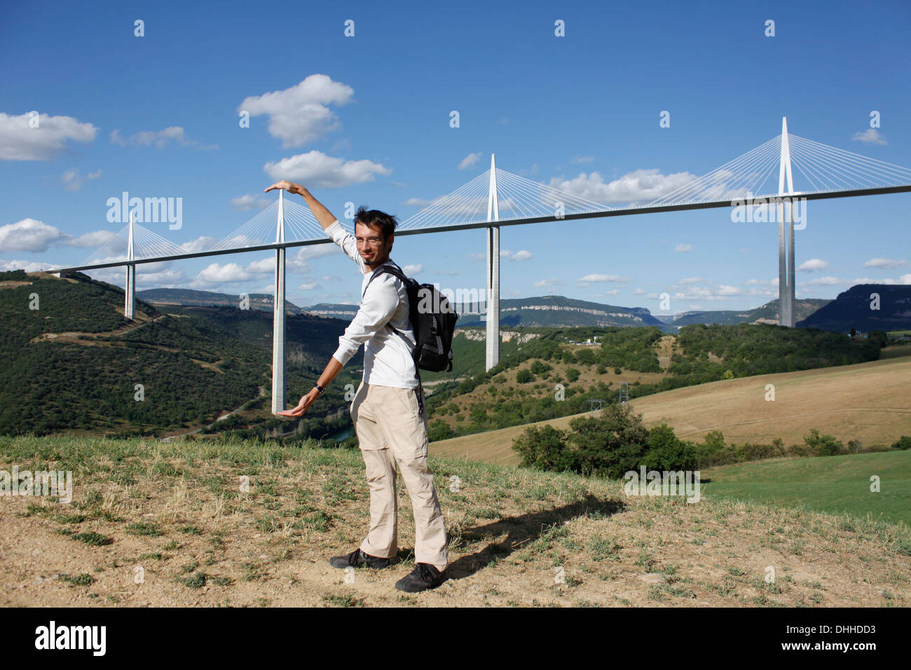 Viaduct Millau, A75, Aveyron, Midi-Pyrenees, France. Stock Photo
