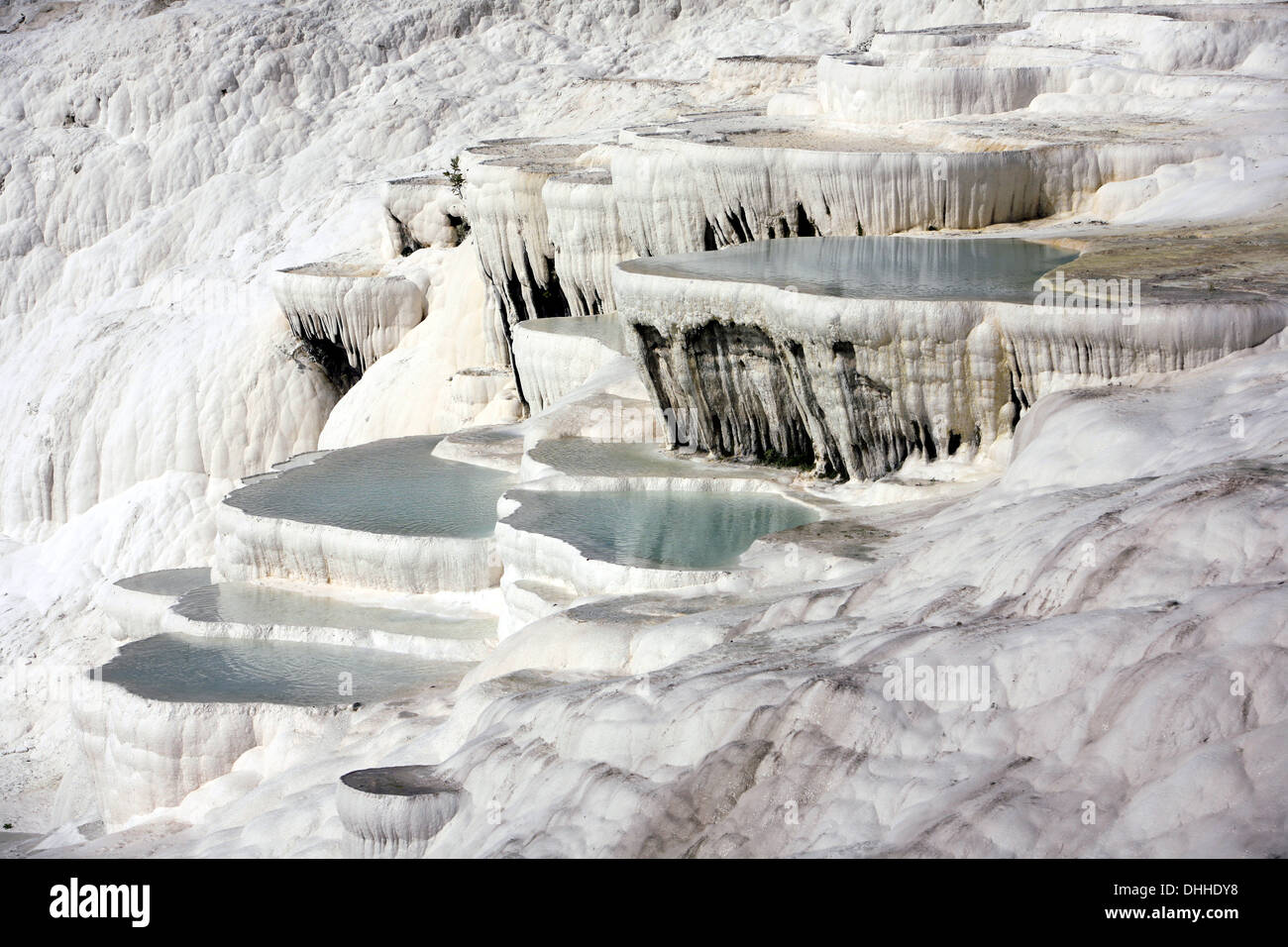 travertine limestone terraces of Pamukkale Stock Photo Alamy