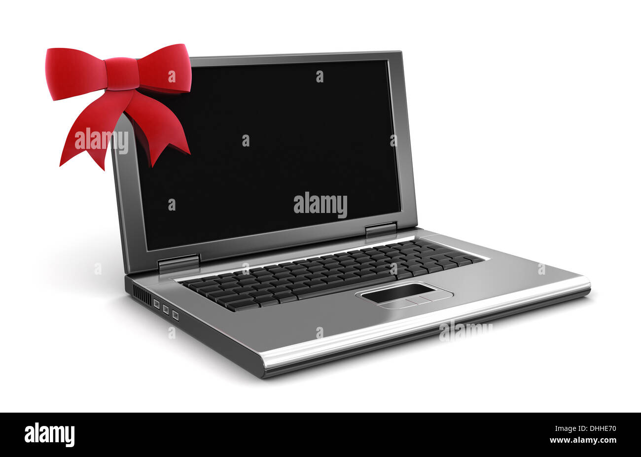 Laptop and Bow (clipping path included Stock Photo - Alamy