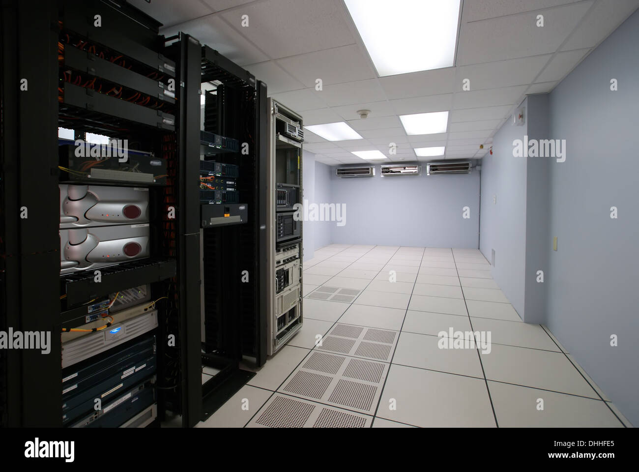 Modern interior of server room in datacenter Stock Photo Alamy