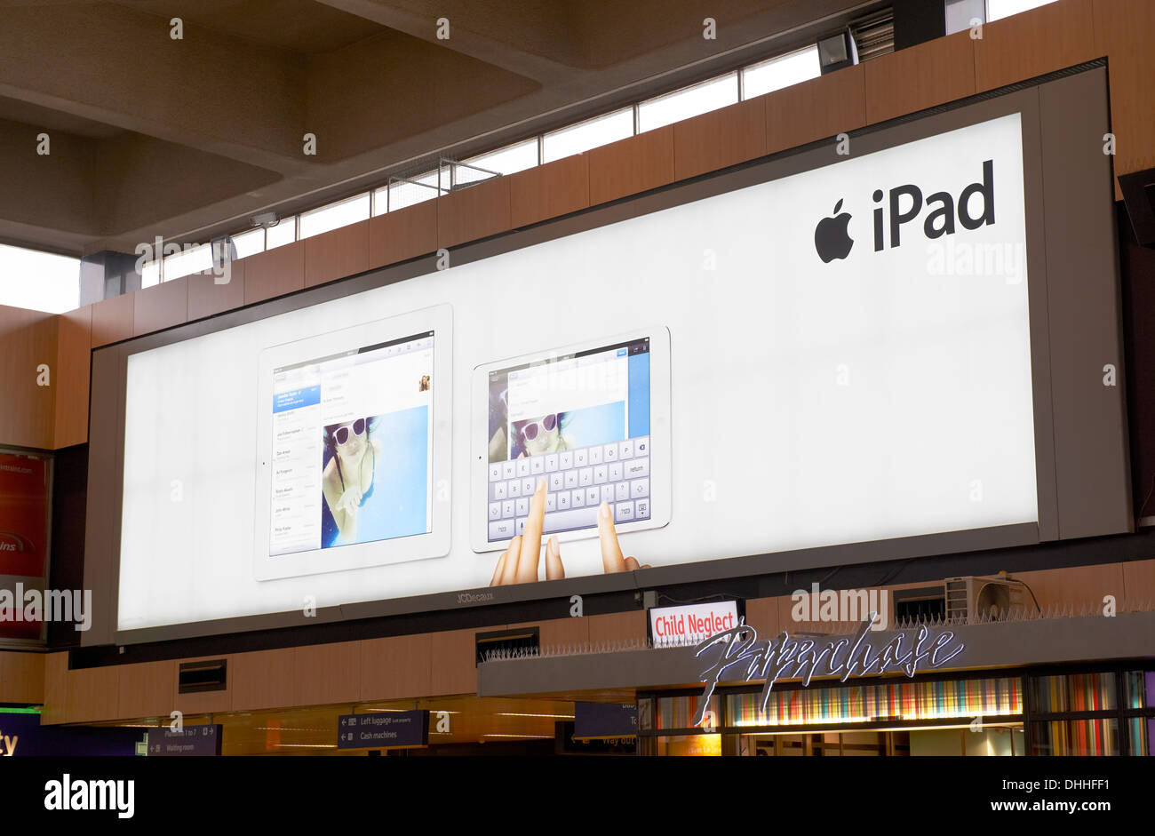 Apple ipad advertisement Euston station concourse London Stock Photo