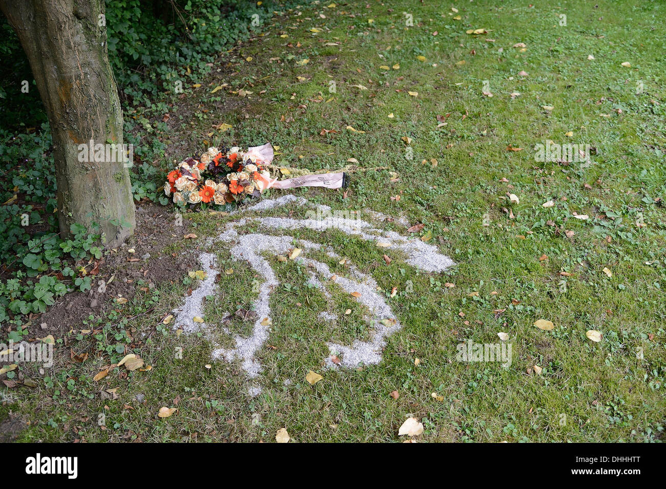 Plot in a cemetery for the spreading of ashes of the deceased, Biesfeld, Kürten, North Rhine-Westphalia, Germany Stock Photo