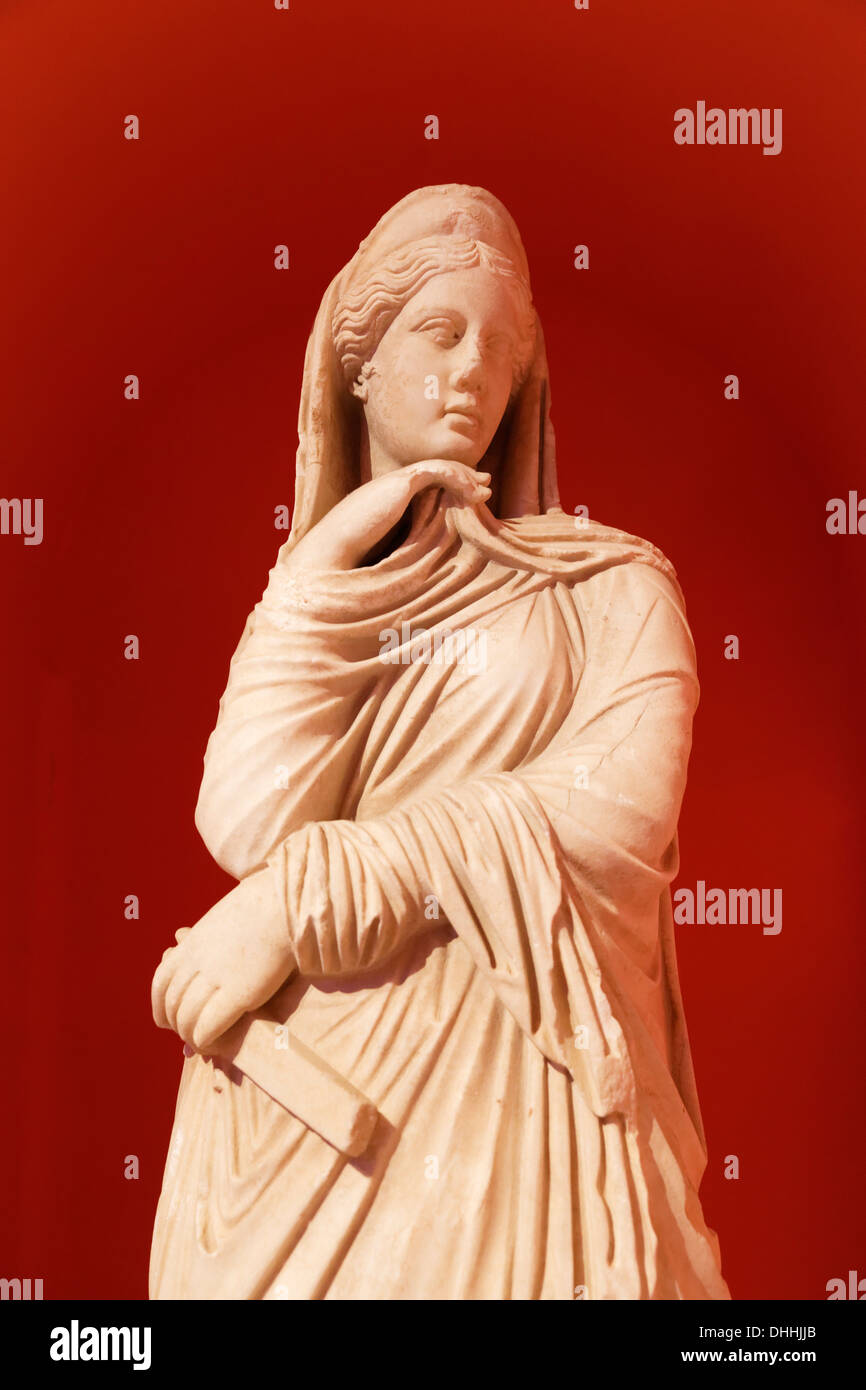 Archaeological Museum, marble statue of Nemesis from Perge, 2nd century AD, Antalya, Antalya Province, Turkey Stock Photo