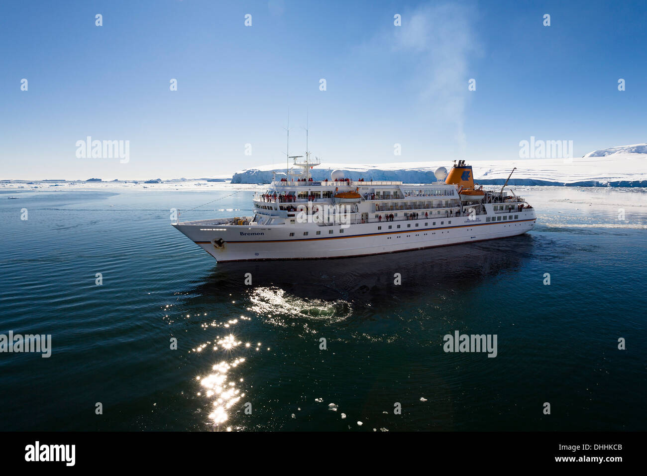 cruise ship MS Bremen, Prospect Point, Antarctic Peninsula, Antarctica Stock Photo