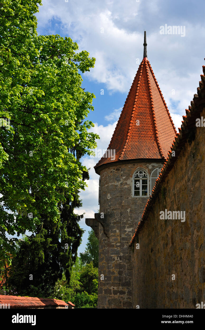 Haymarsturm, prison tower, ca. 1372, Dinkelsbühl, Middle Franconia, Bavaria, Germany Stock Photo