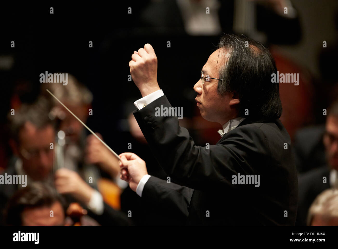 Symphony concert of the Music Institute Koblenz, Beethoven Orchestra Bonn, conducted by Shao-Chia Lue, Koblenz Stock Photo