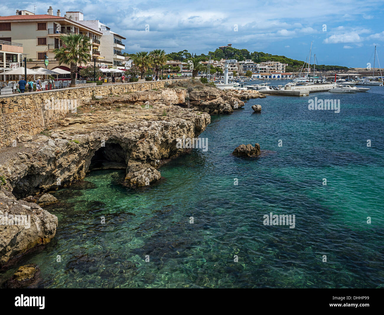 Promenade on the coast, Cala Rajada, Majorca, Balearic Islands, Spain Stock Photo