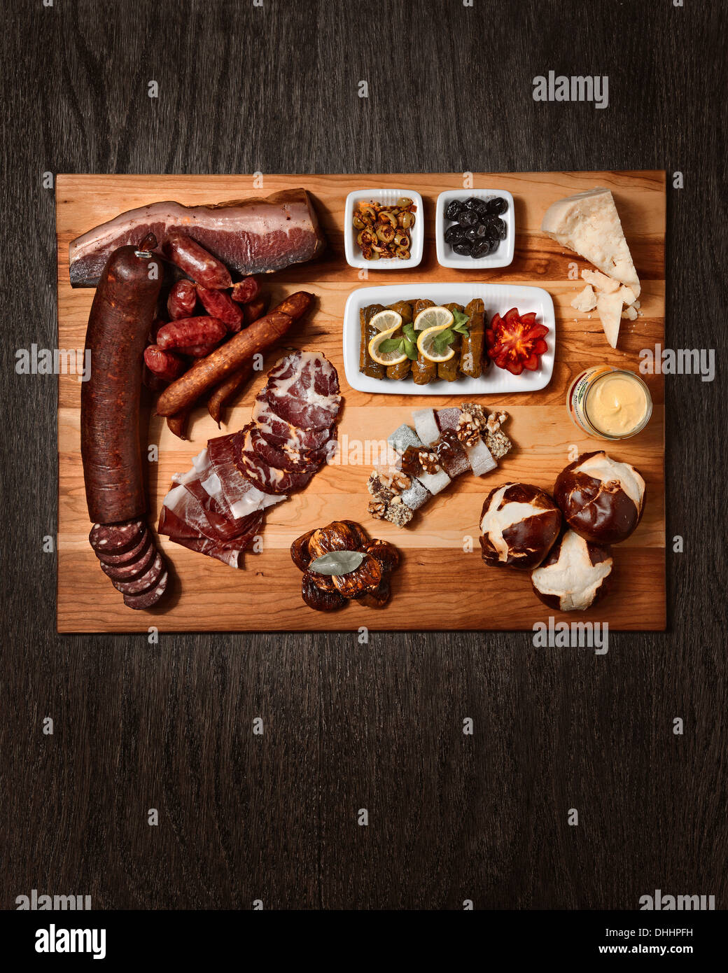 Selection of cold meats Stock Photo