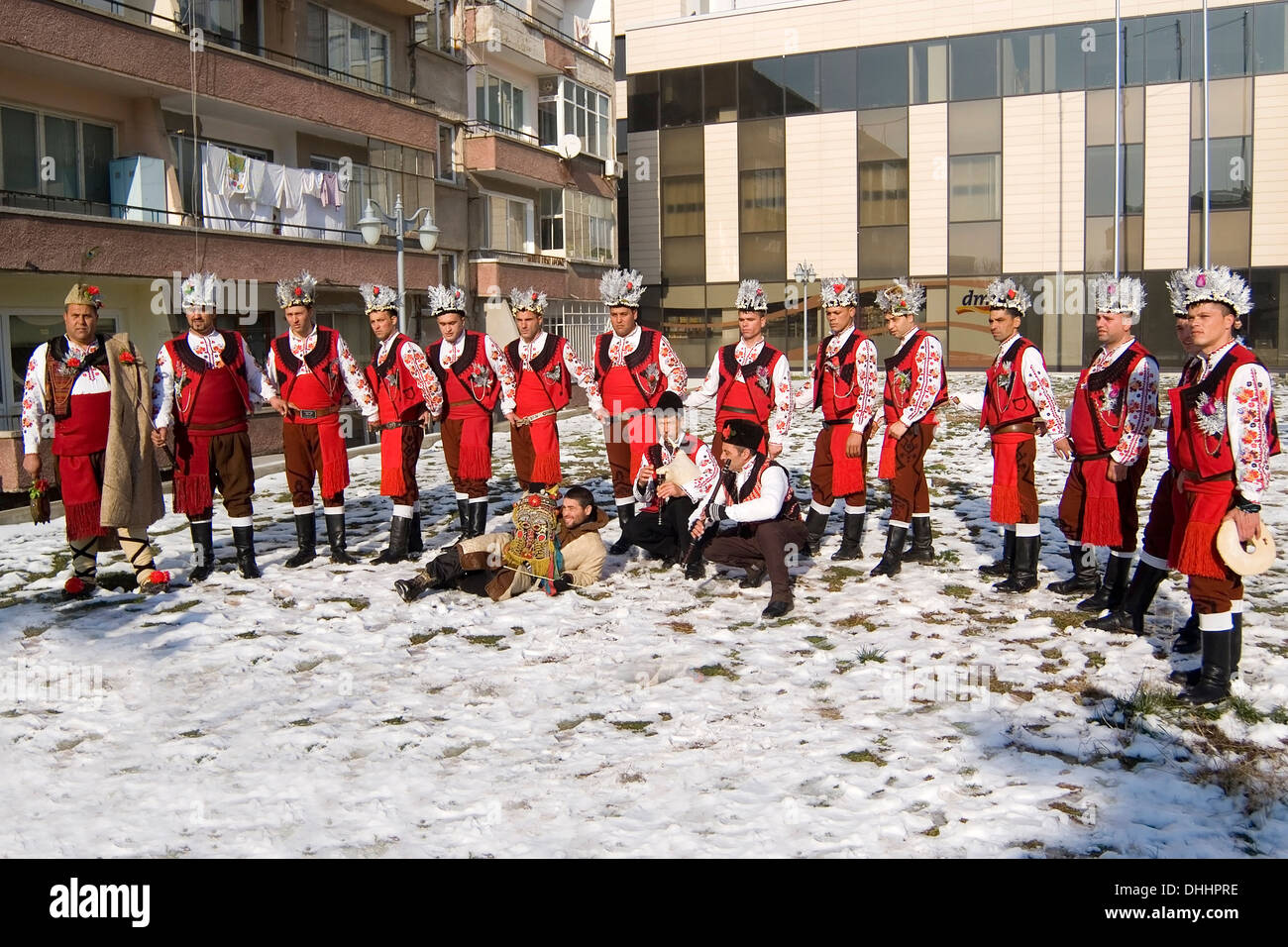Koledari singers on Christmas Day celebrations Team Picture Stock Photo