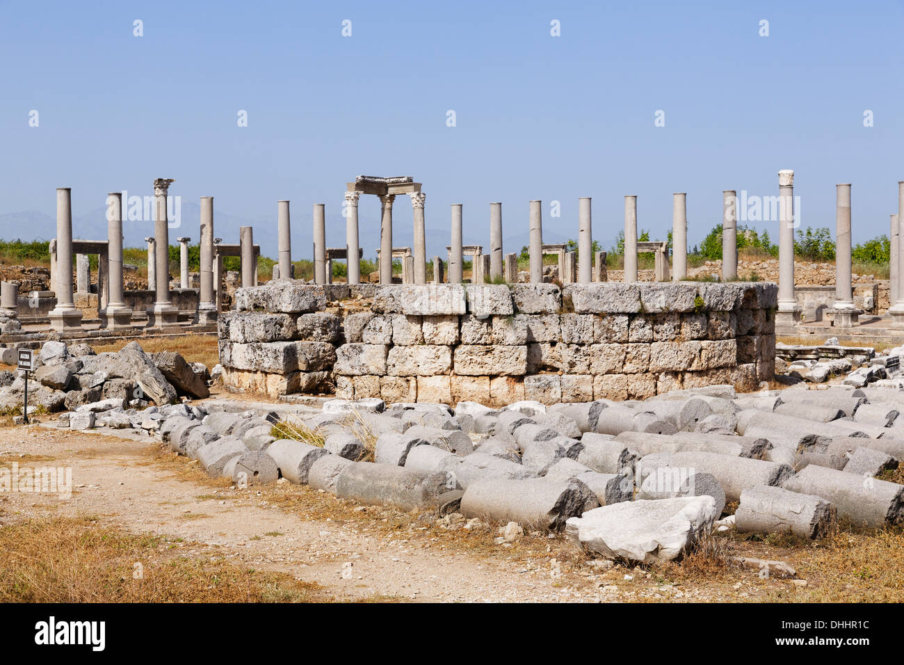 Macellum and Agora, ancient city of Perge, Perge, Aksu, Turkish Riviera, Province of Antalya, Mediterranean Region, Turkey Stock Photo