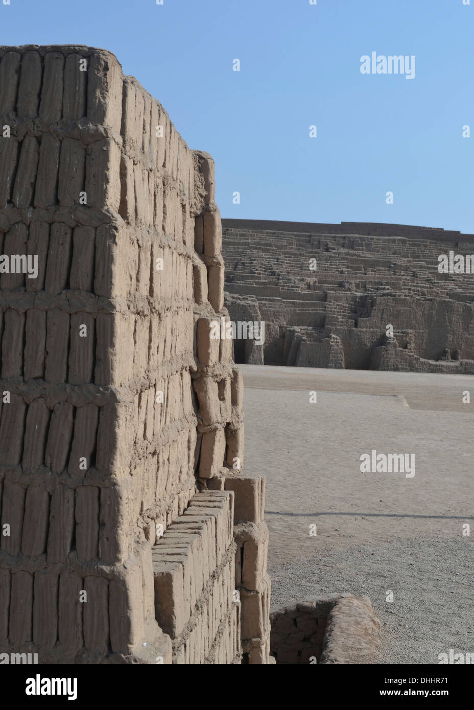 Huaca Pucllana, or Huaca Juliana, a pre-inca adobe and clay pyramid in ...