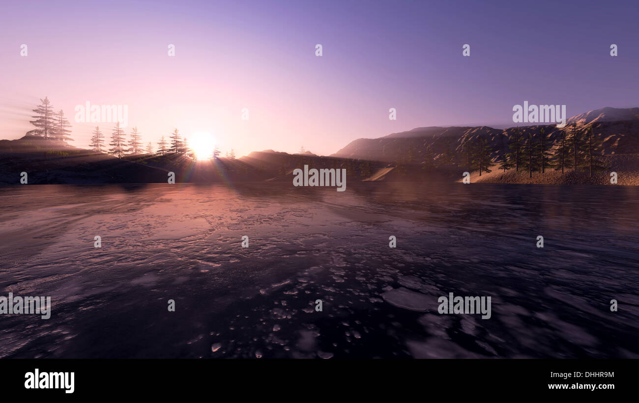 Sunrise at North Pole.Sunset the Arctic Stock Photo Alamy