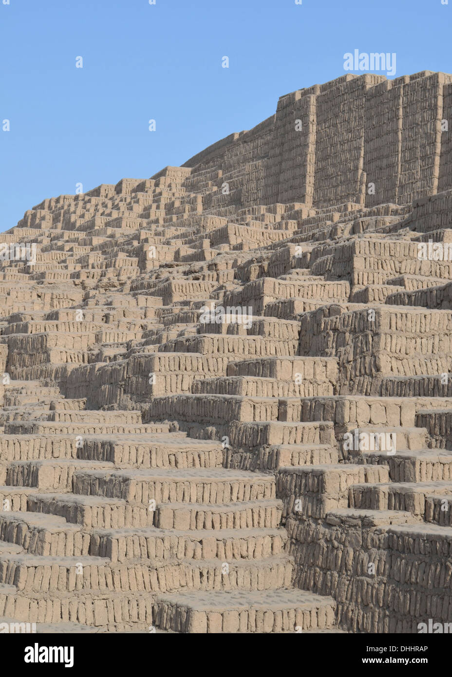 Huaca Pucllana, or Huaca Juliana, a pre-inca adobe and clay pyramid in the Miraflores district of Lima, Peru Stock Photo