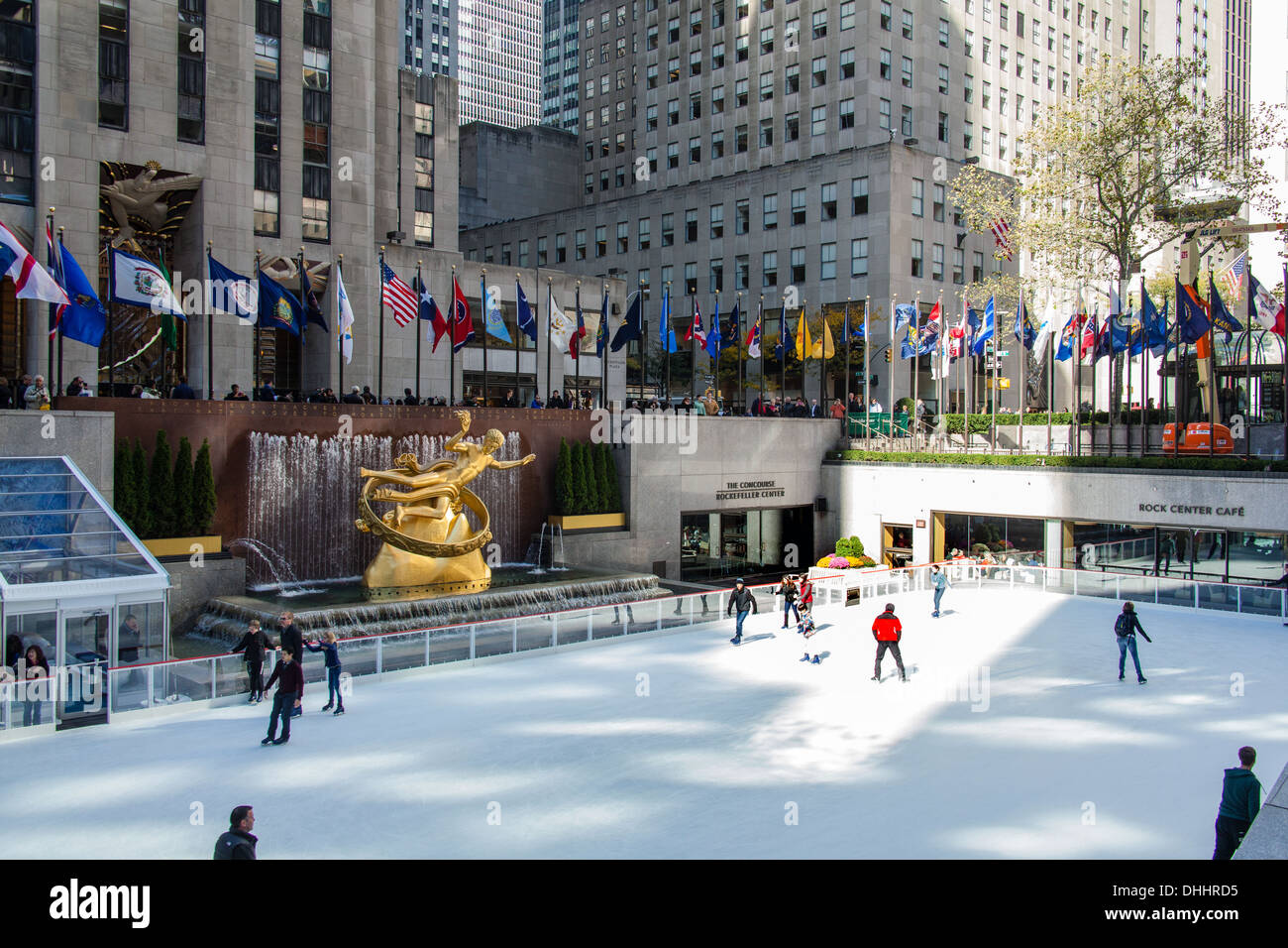 Ice Skating rink at the Rockefeller center, Manhattan, New York City, United States of America