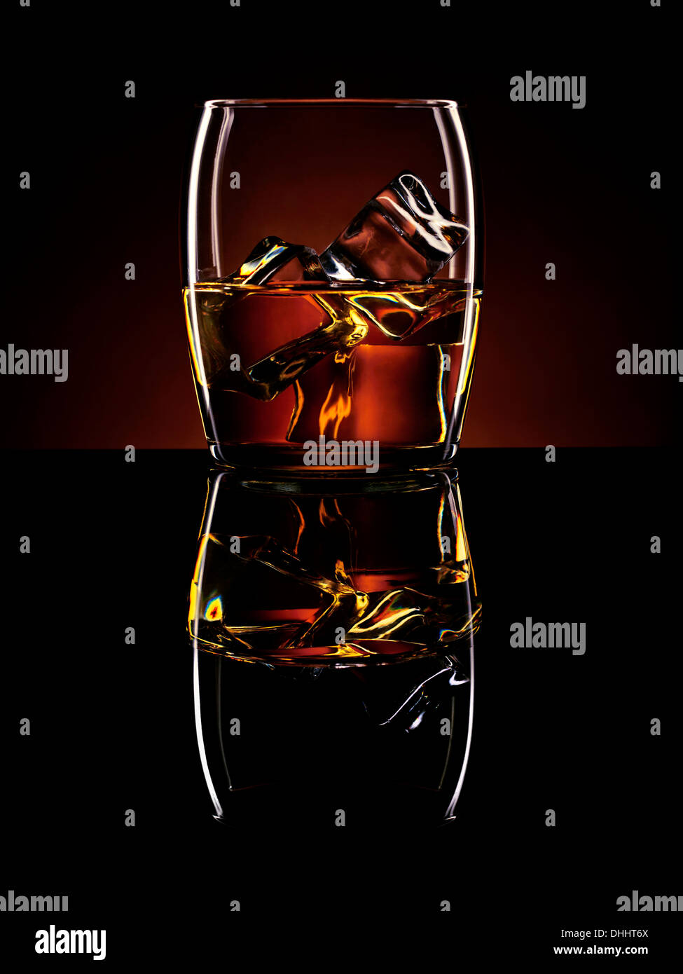 Still life of alcoholic drink with ice cubes Stock Photo Alamy