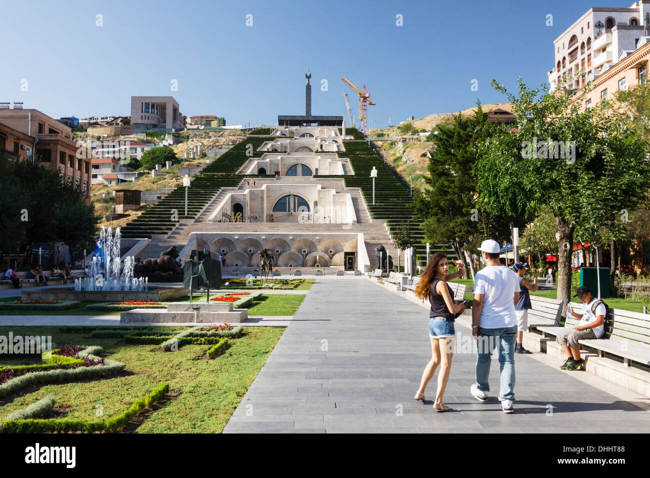 Sculpture Park and Cascade at Yerevan, Armenia Stock Photo