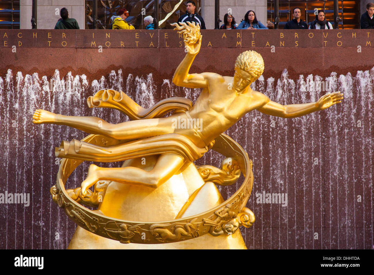 Statue of Prometheus at the Rockefeller Center, New York City, United  States of America Stock Photo - Alamy