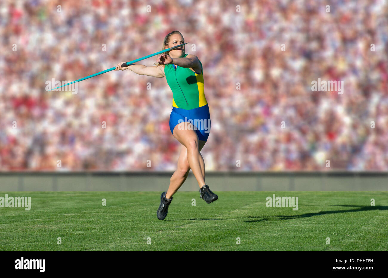 Athlete throwing javelin Stock Photo Alamy