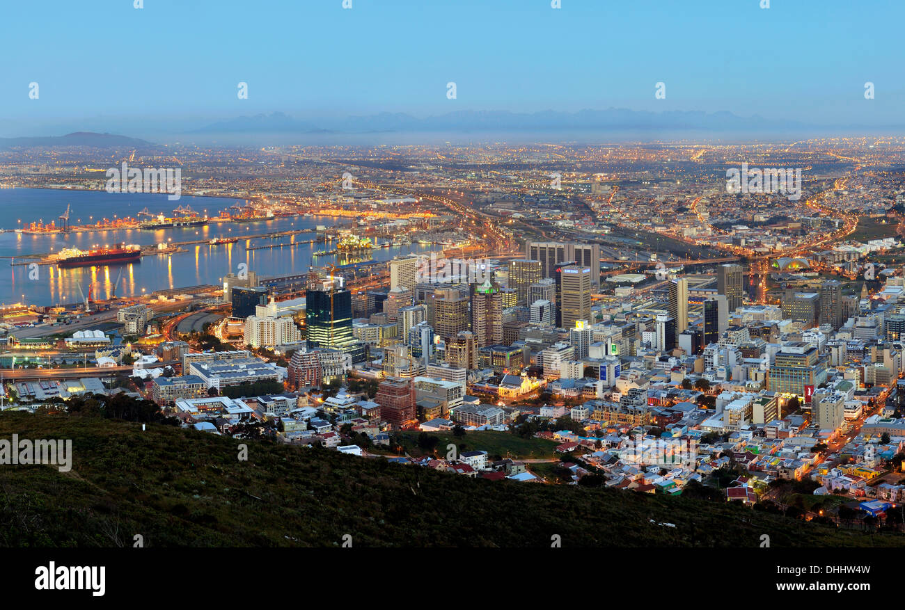 Cape Town, South Africa in the Evening Stock Photo