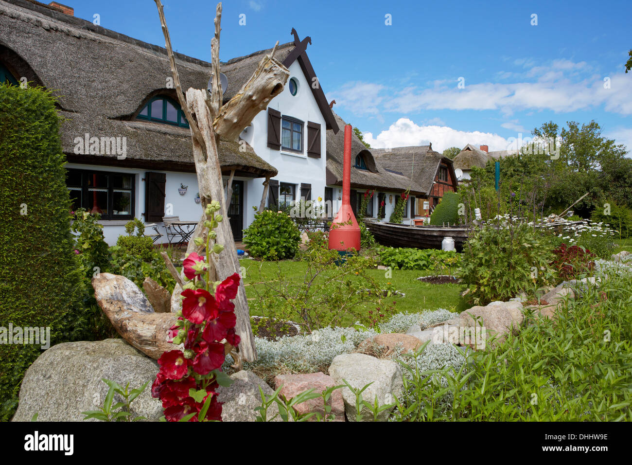 Fisher's house at Gross Stresow, Island of Ruegen, Mecklenburg Western Pomerania, Germany, Europe Stock Photo