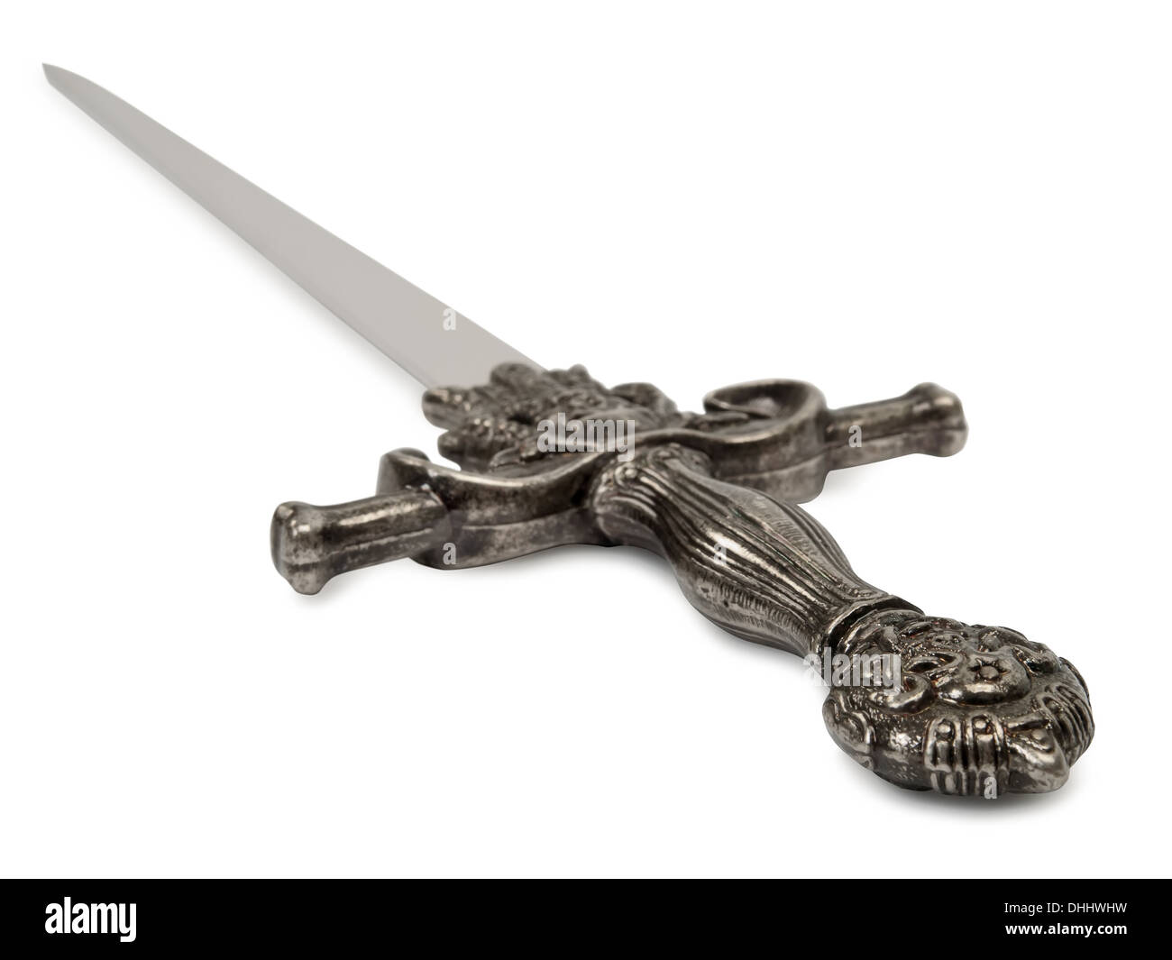 steel sword, letter opener isolated on white background Stock Photo