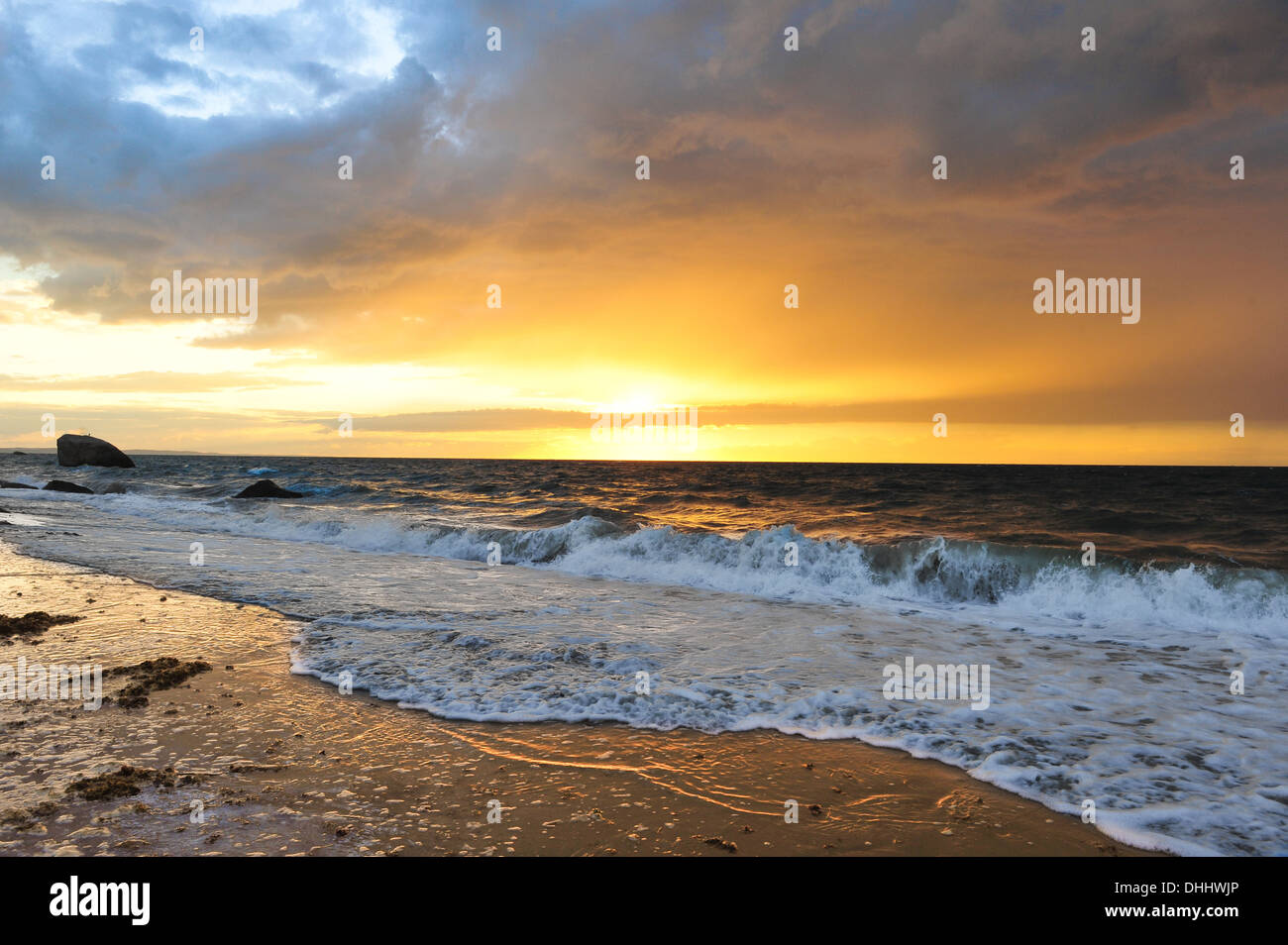 Long Island Sound Sunset, Mattituck, North Fork of Long Island Stock