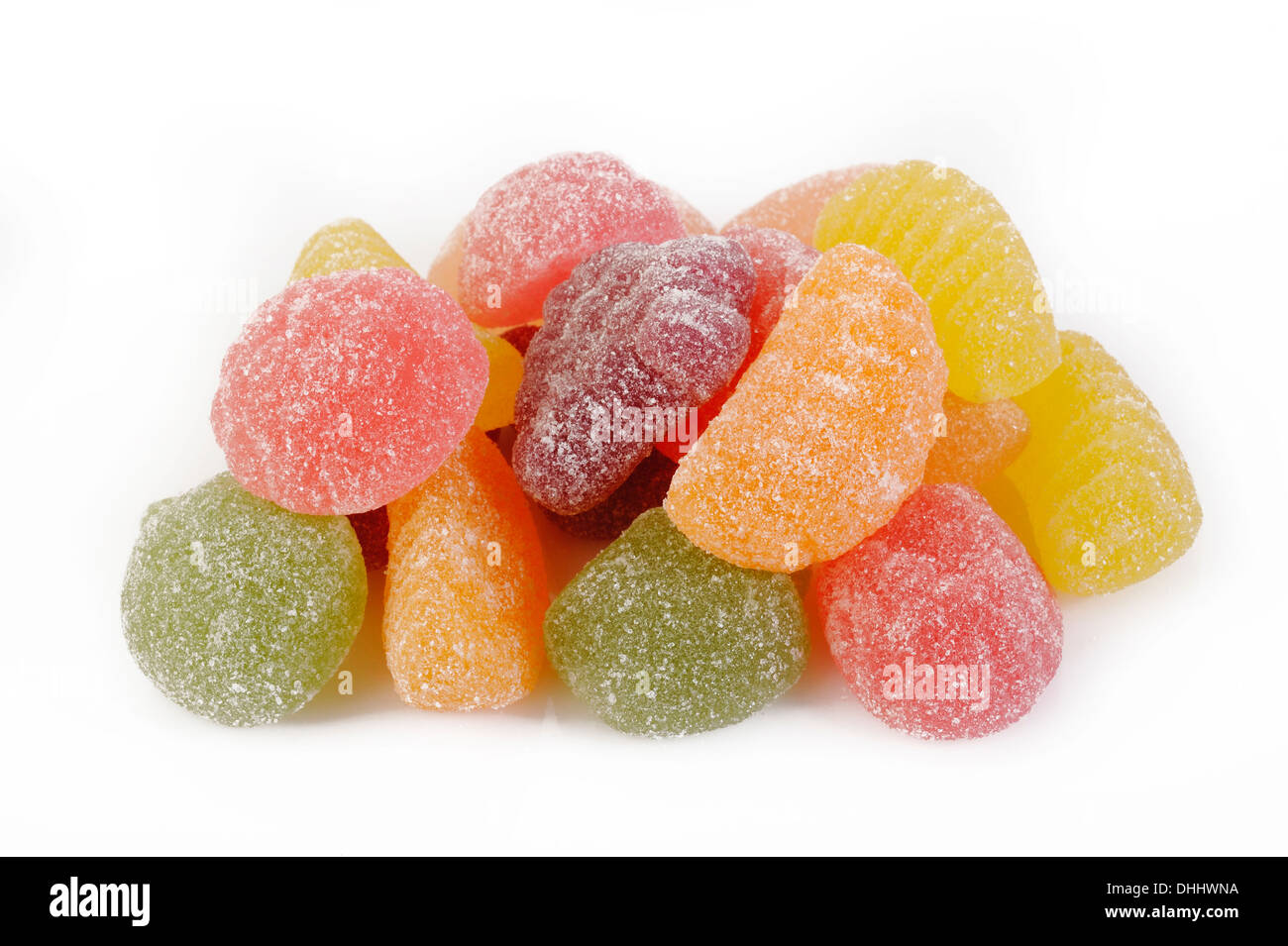 soft jellies fruit on white background Stock Photo