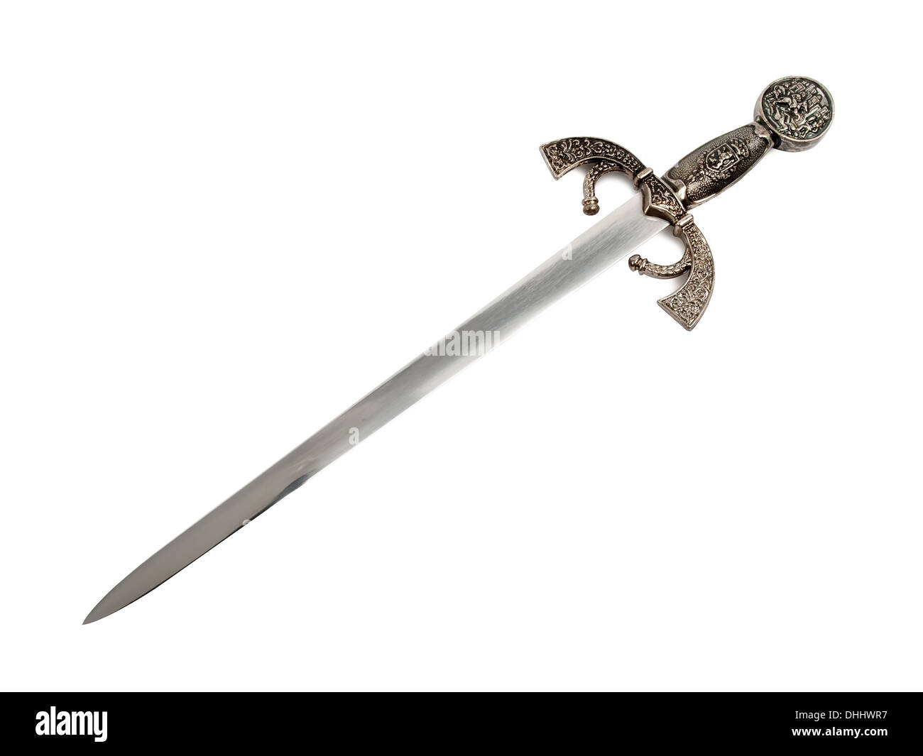 steel letter opener isolated on white background Stock Photo