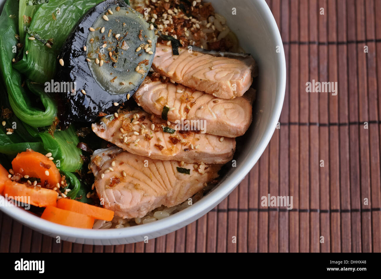 Japanese Salmon Salad Stock Photo Alamy