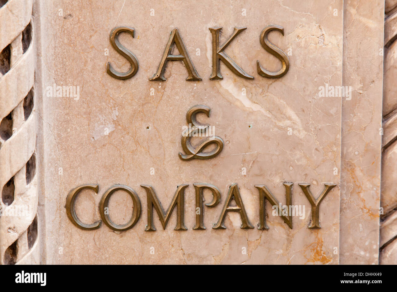 Saks & Company department store sign, Fifth Avenue, Manhattan, New York  City, United States of America Stock Photo - Alamy