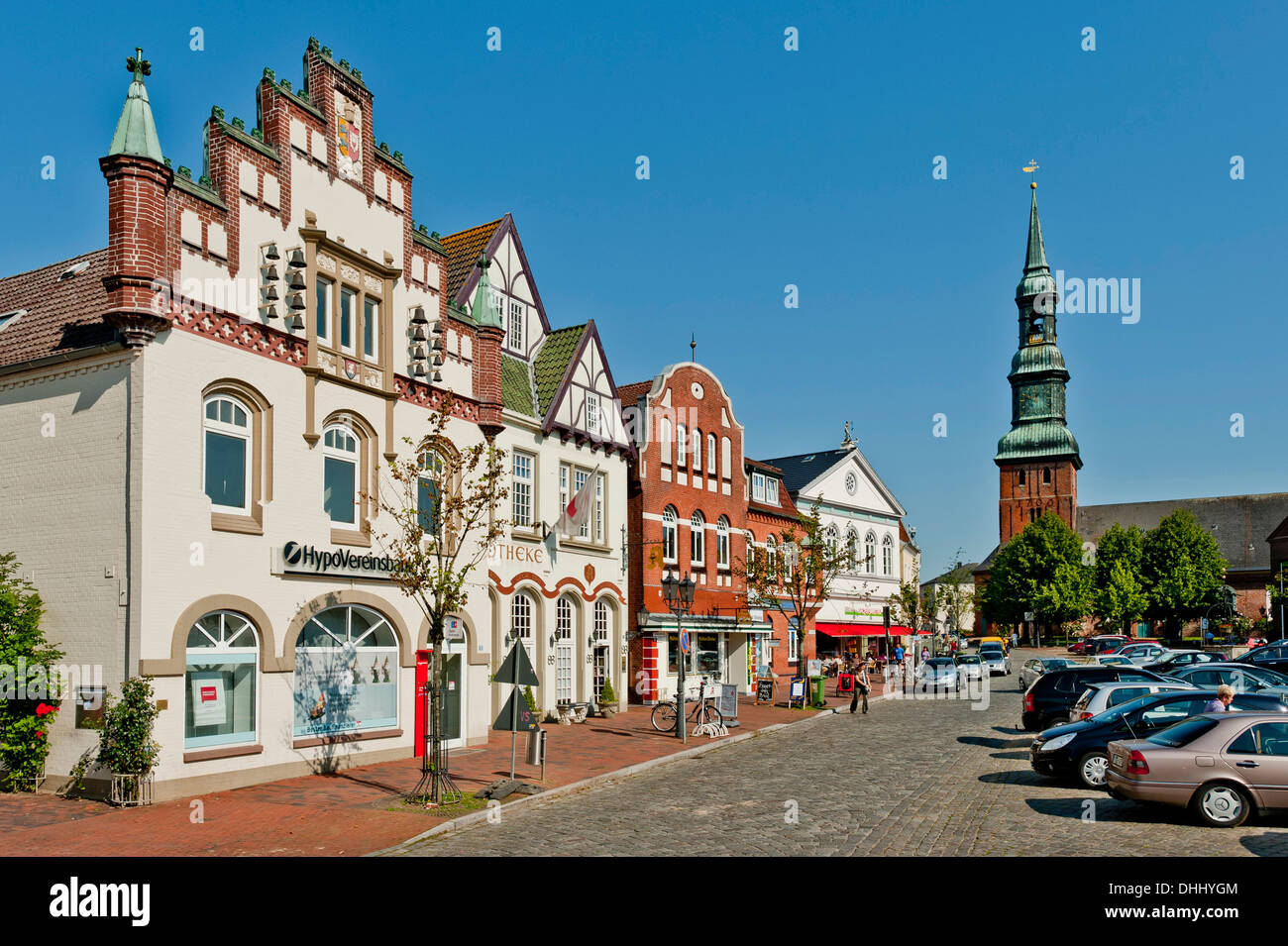 Market place of Toenning, Northern Frisia, Schleswig Holstein, Germany Stock Photo