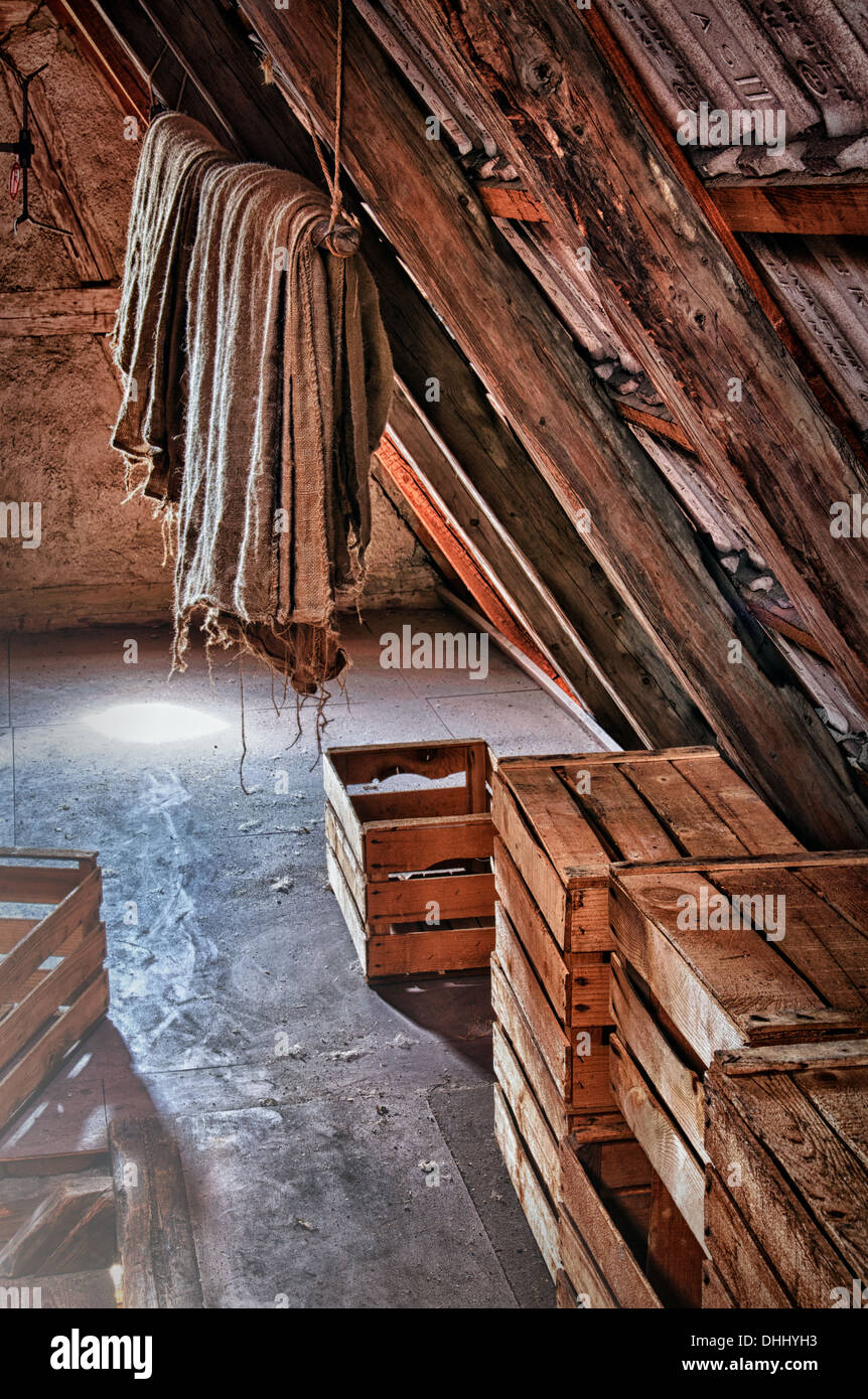 Secrets of an old attic Stock Photo