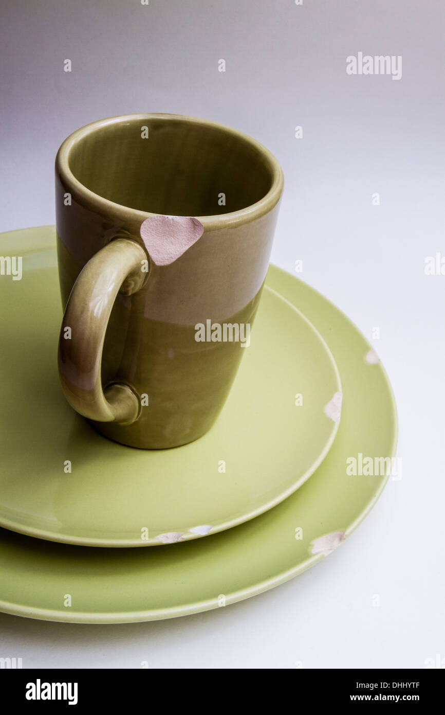 Chipped damaged dishes Stock Photo Alamy