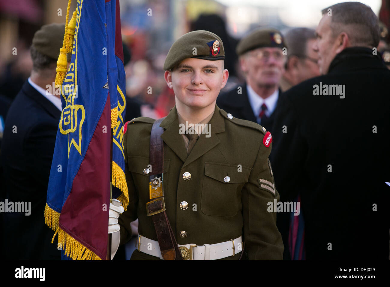 10-11-13 MANCHESTER , England. Remembrance Sunday Service at St Peter's Square , Manchester City Centre. Stock Photo