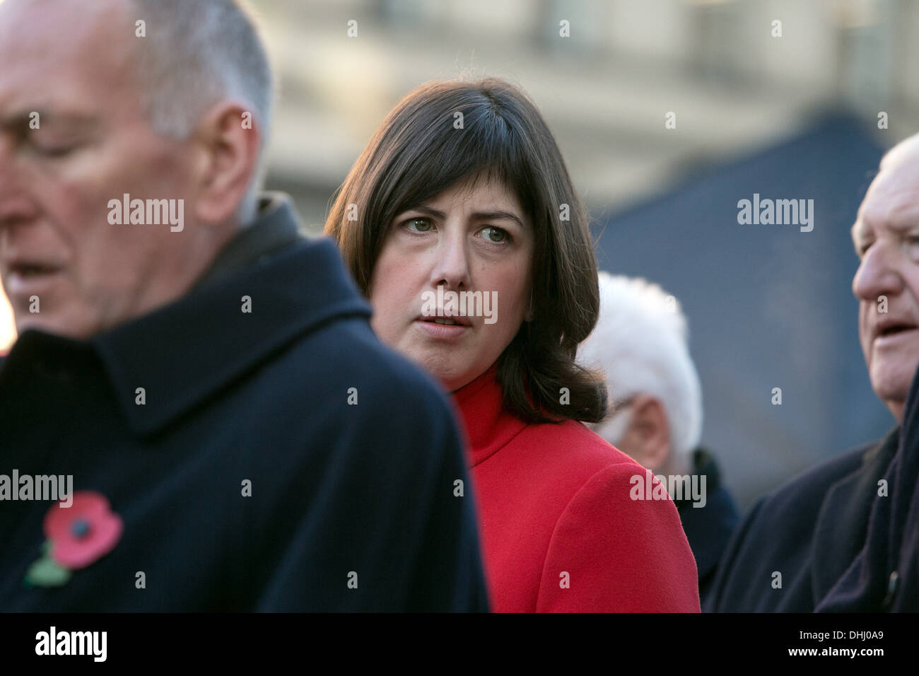 10-11-13 MANCHESTER , England. Remembrance Sunday Service at St Peter's Square , Manchester City Centre.MP Lucy Powell Stock Photo