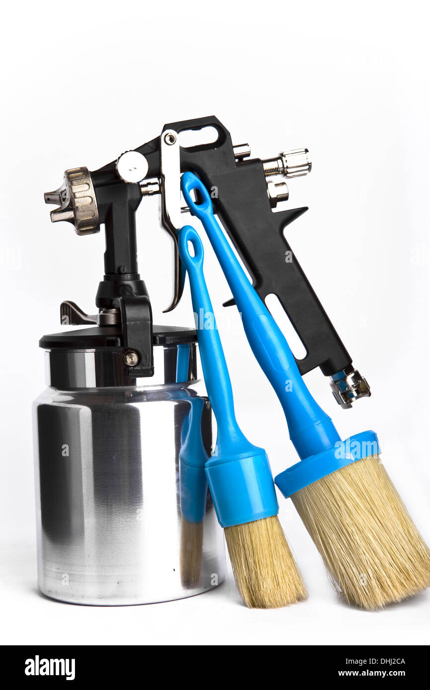 New metal brilliant Spray gun Stock Photo Alamy