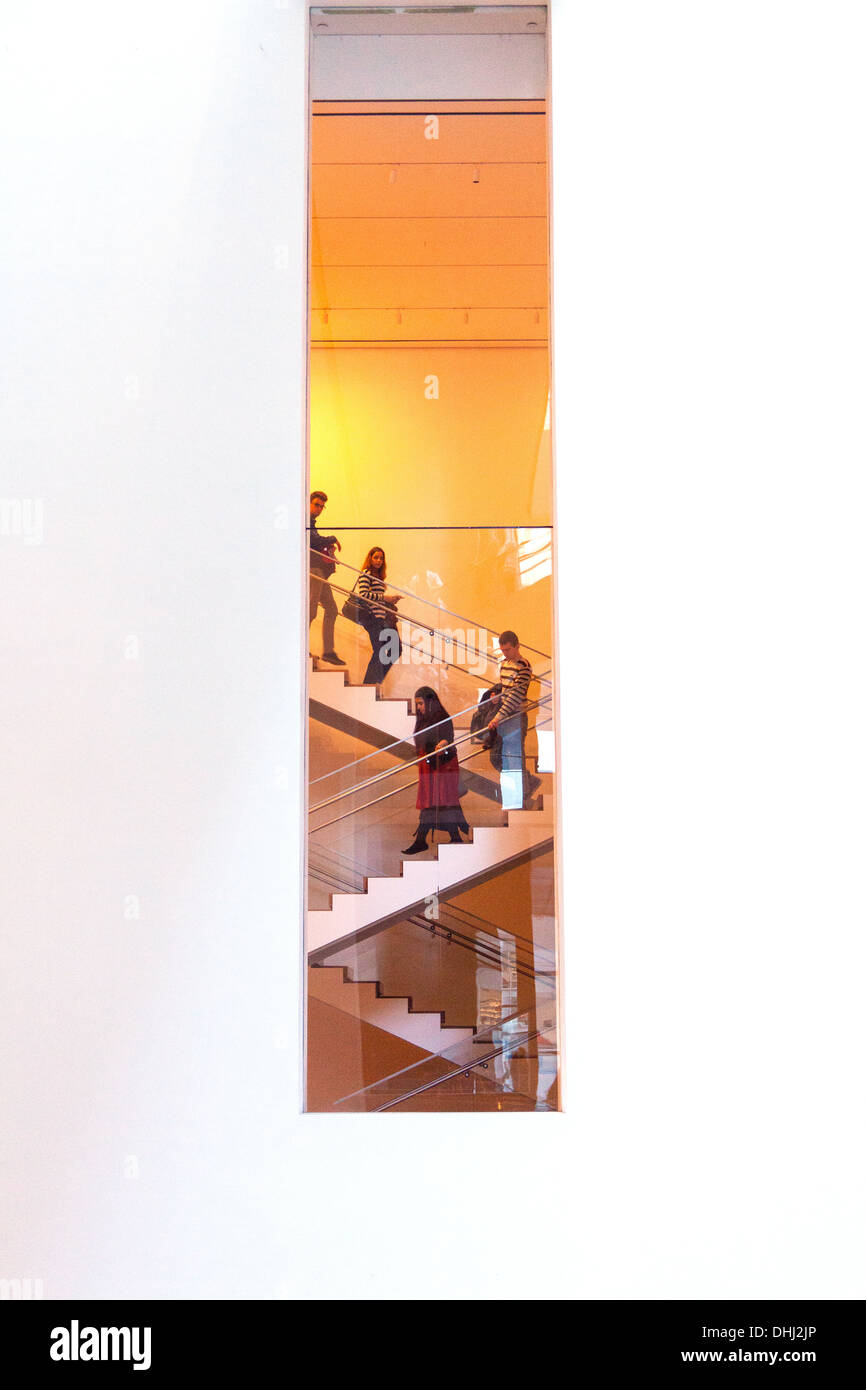 Visitors walking down the stairs,The Museum of Modern Art ( MoMA ) New York City,  United States of America. Stock Photo