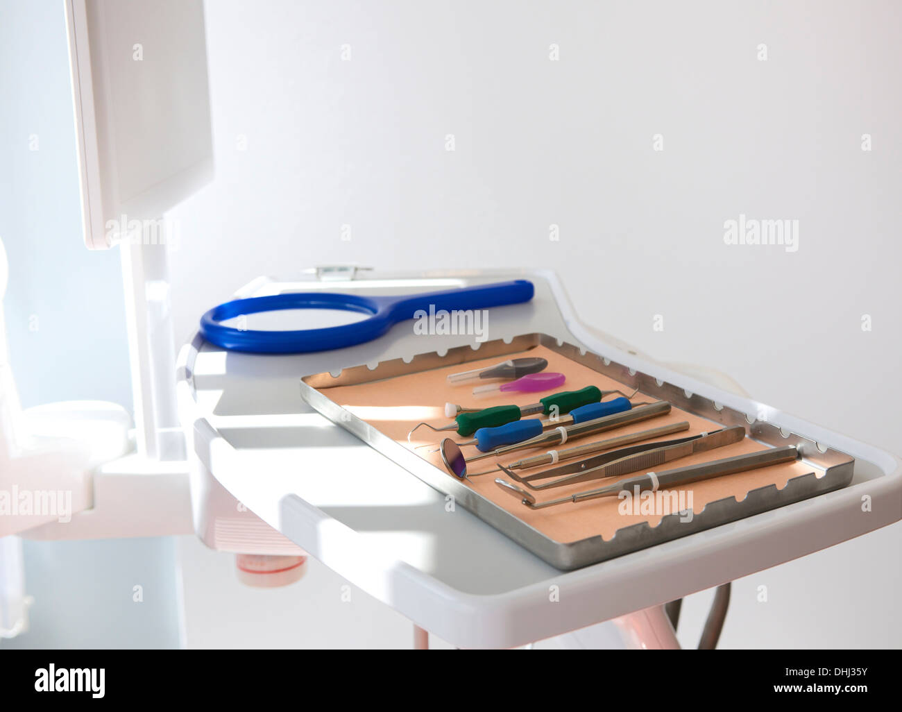Dental clinic with surgical tray and equipment Stock Photo Alamy