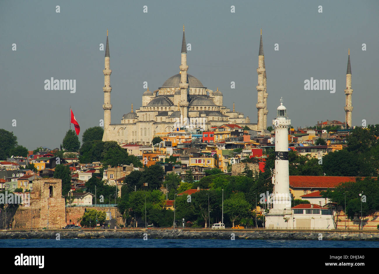 ISTANBUL, TURKEY. The Blue Mosque in Sultanahmet district, as seen from ...