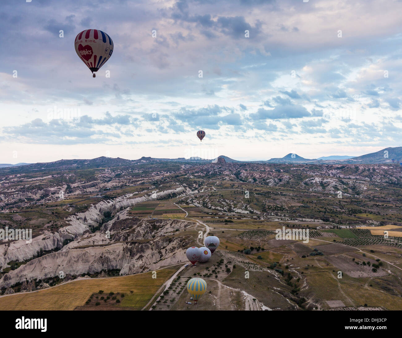 Cappadocia, eastern Anatolia, Turkey - balloon flights over the landscape Stock Photo