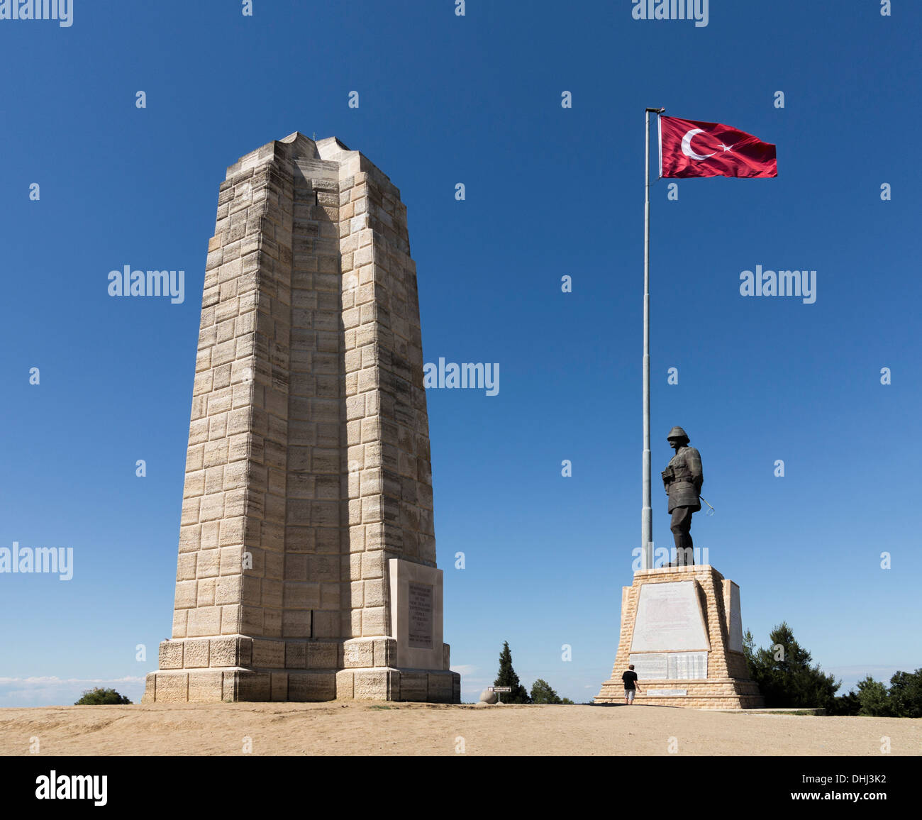 The WW1 Ataturk Memorial and New Zealand National Memorial at Conkbayiri, Gallipoli, Turkey Stock Photo