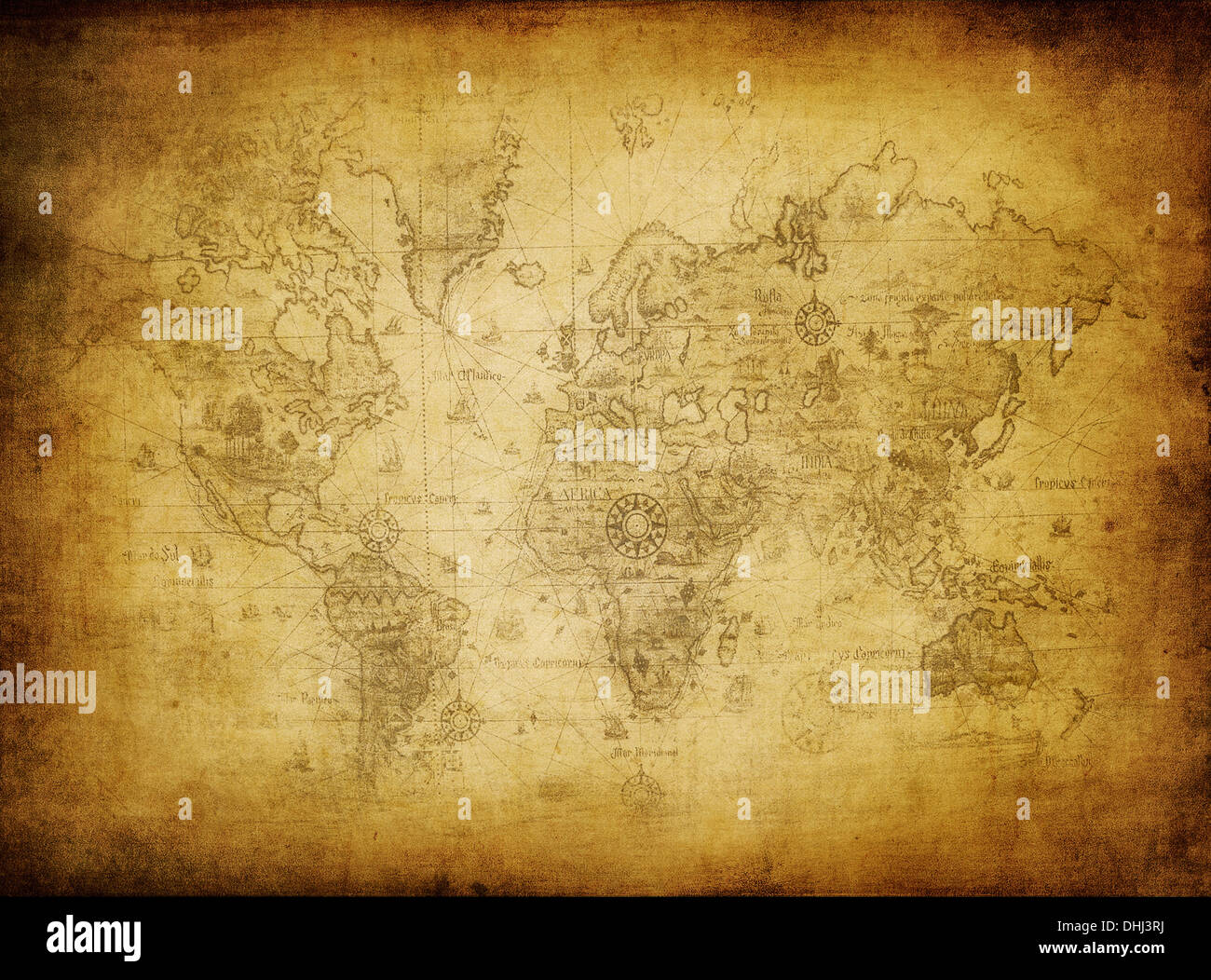 ancient map of the world Stock Photo Alamy
