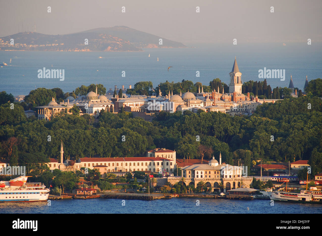 ISTANBUL, TURKEY. An elevated view of Topkapi Palace and Gulhane Park. Stock Photo