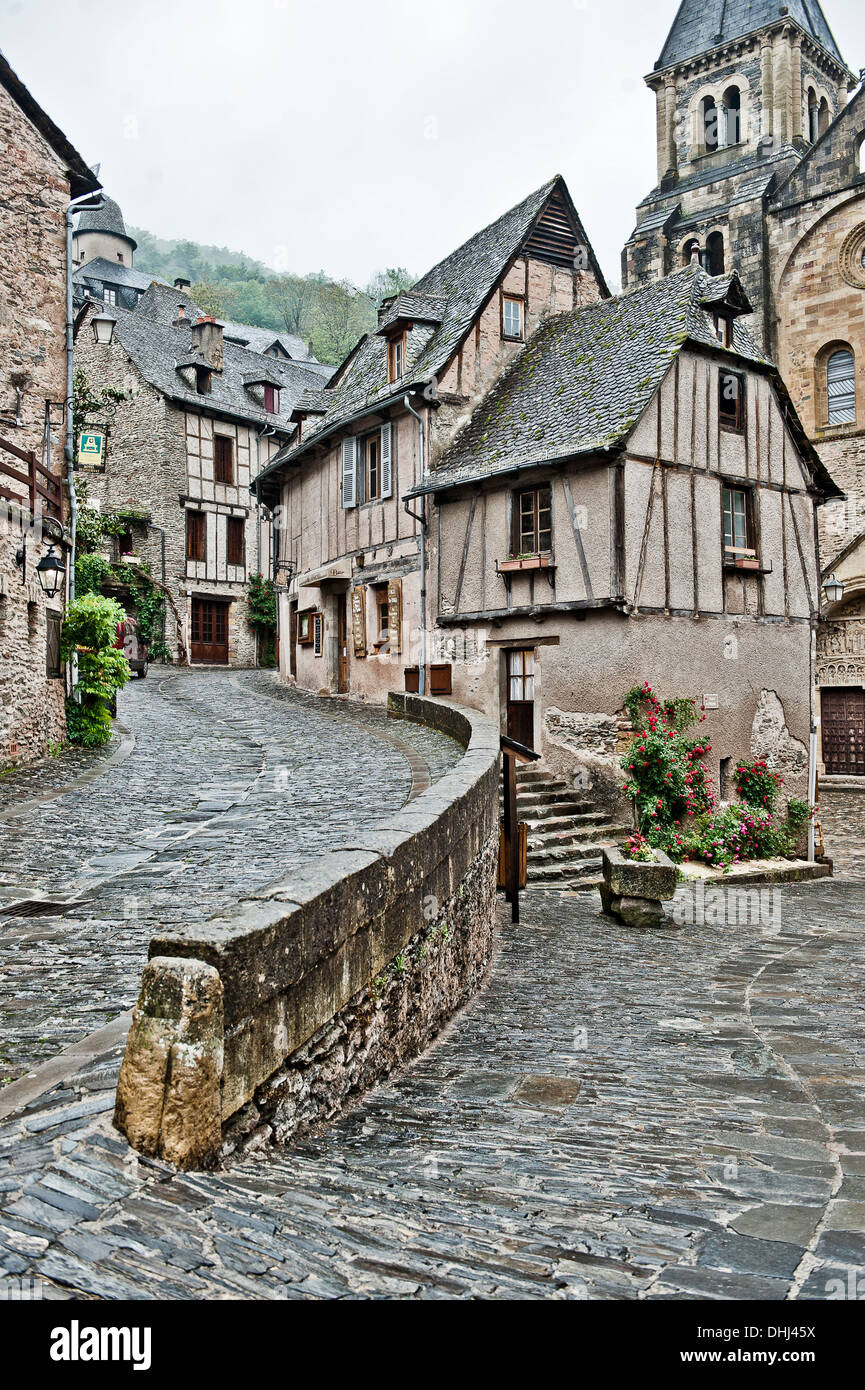 Abbey church SainteFoy, Conques, Aveyron, MidiPyrenees, France Stock
