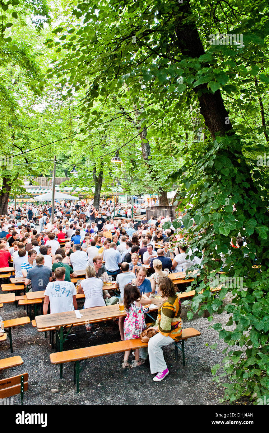 Beer garden, Augustiner Keller, Munich, Upper Bavaria, Bavaria, Germany Stock Photo